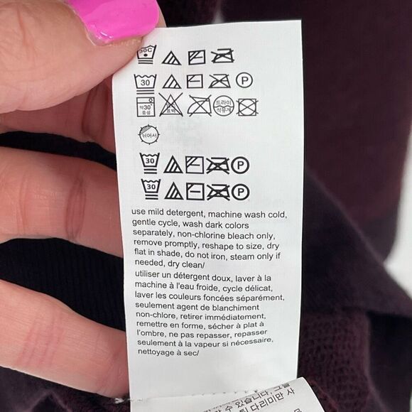 Calvin‎ Klein Italian Yarn Merino Wool Acrylic V-Neck Sweater Maroon Men XL NEW - Picture 7 of 7